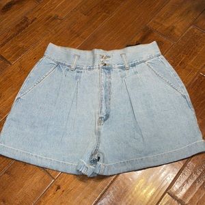 Forever 21 Light Blue High-Waist Denim Shorts